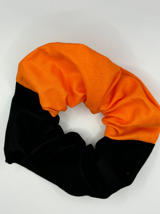Large black and orange scrunchie